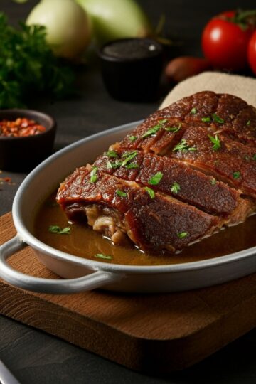 Pernil Suíno na Panela de Pressão com Cerveja Preta